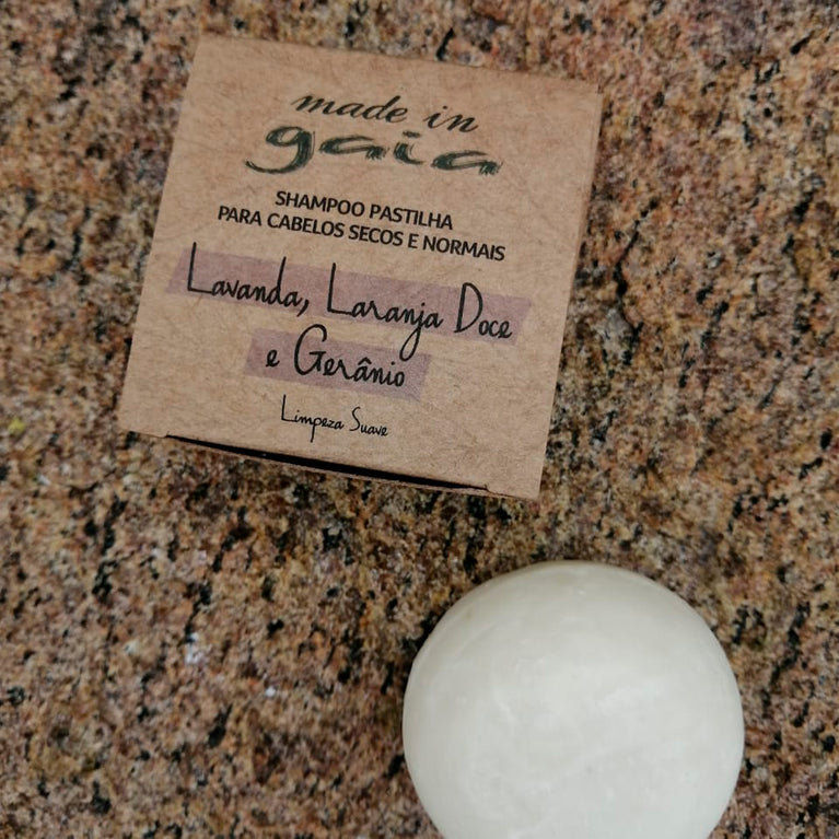 Shampo Pastilha Limpeza Suave 55g - Made in Gaia