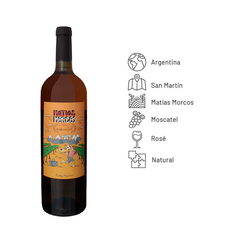 Vinho Rosé Seco Natural Moscatel Matías Morcos